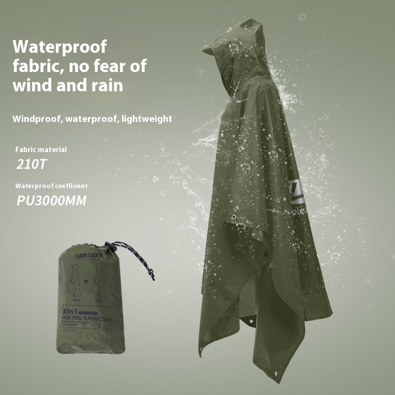 3-in-1 Outdoor Regenponcho – Leicht, Wasserdicht & Vielseitig