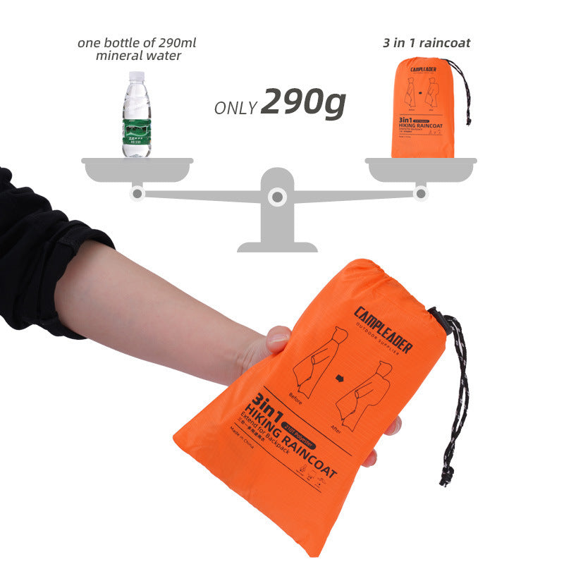 3-in-1 Outdoor Regenponcho – Leicht, Wasserdicht & Vielseitig